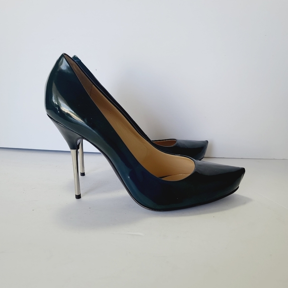 Giuseppe Zanotti Design Green Patent Leather Metal Heels Pump Size 38 - Picture 3 of 7